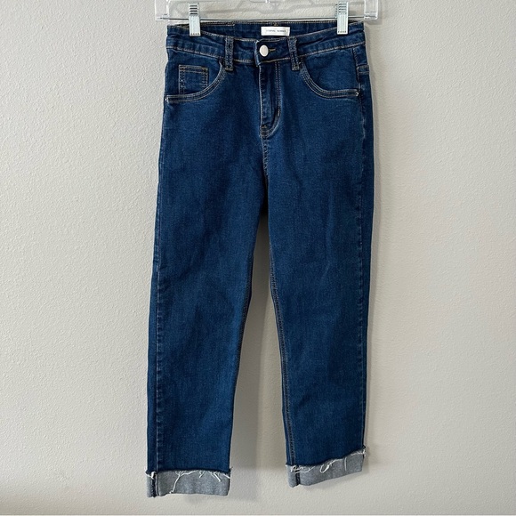 Eternal Summer Women’s Straight Leg Blue Short Jeans/Capris Fringe Size Small - Picture 8 of 12